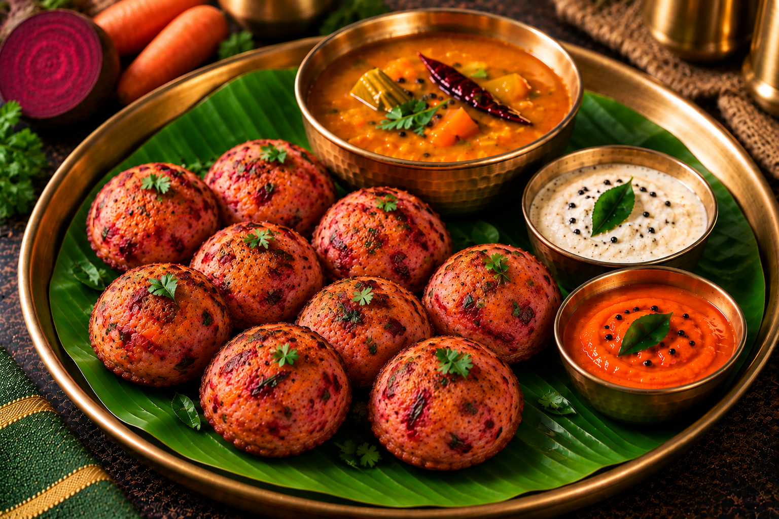Beetroot Carrot Paniyaram (8 pcs)