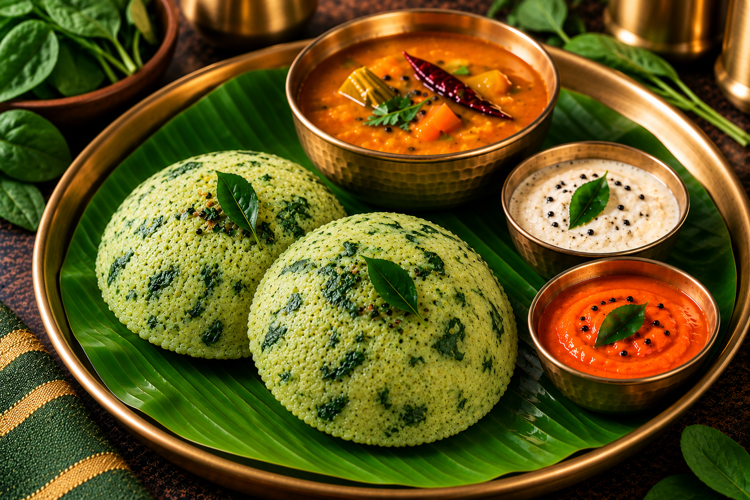 Spinach Idli (2 pcs)